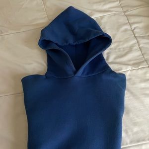 VINTAGE BLUE RUSSELL HOODIE SIZE L MADE IN MEXICO BOXY AND COMFY